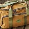 Reisetasche S, in braun-grün waxed Canvas und Leder,