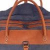 Weekender/Duffel Bag, XL blau in waxed Canvas und Leder